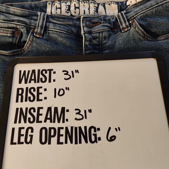 Billionaire Boys Club Ice Cream Jeans Mens 31x31 Running Dog Denim Slim Fit BBC - Picture 11 of 11